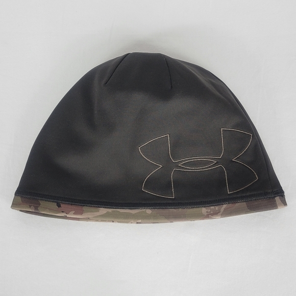 Under Armour Men's Reversible Beanie ColdGear Camo Hunting Outdoors One Size - Picture 2 of 4